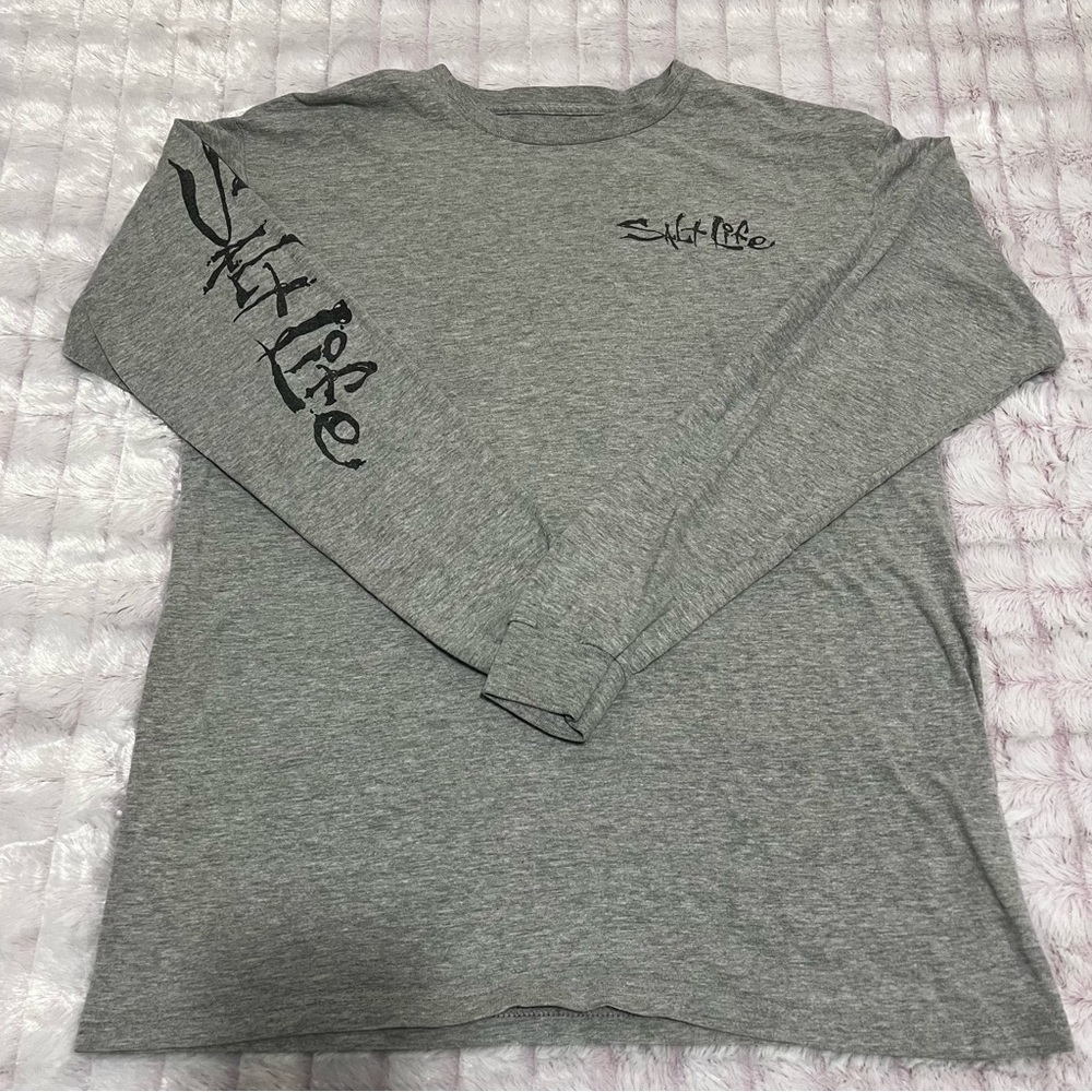 Men’s salt life long sleeve t-shirt, size medium, gray